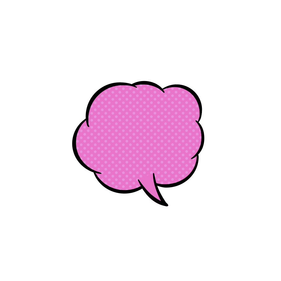 アメコミ雲 ふきだしピンク色 American Comic Balloon フリー素材 ブログ