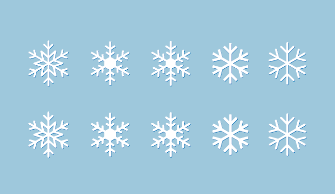 シンプルな雪の結晶素材 フリー素材 ブログ