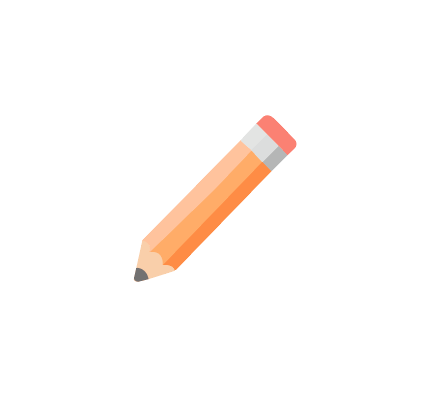 鉛筆アイコン オレンジ 消しゴム付き フリー素材 ブログ