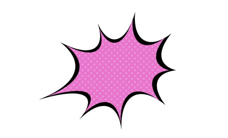 アメコミ爆弾 ピンク色 American Comic Balloon フリー素材 ブログ